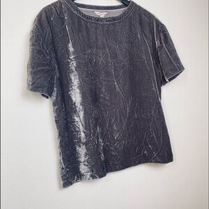Calvin Klein Jeans Crushed/Velvetized Top. Gray. Sz S.